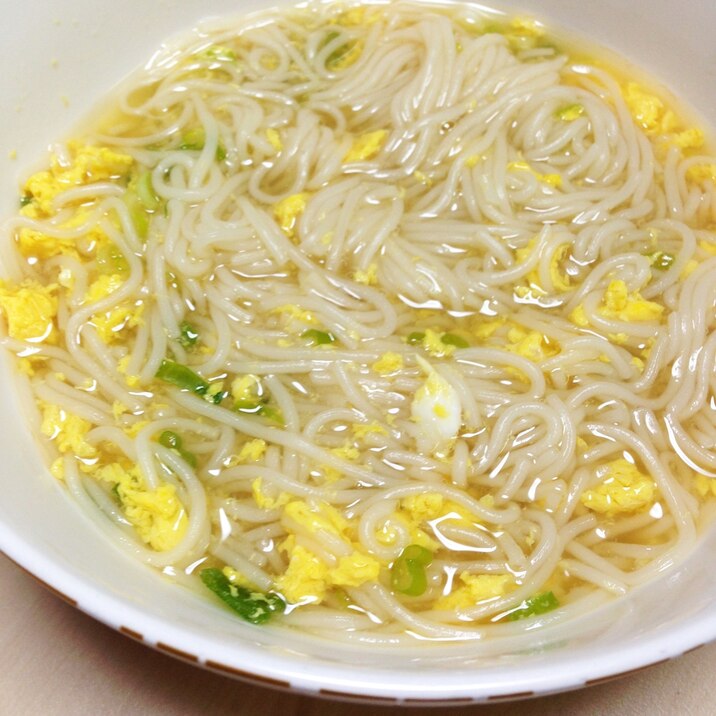 卵とネギの簡単にゅうめん